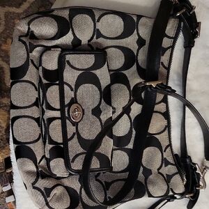 Chic Black and Gray Patterned Crossbody Bag